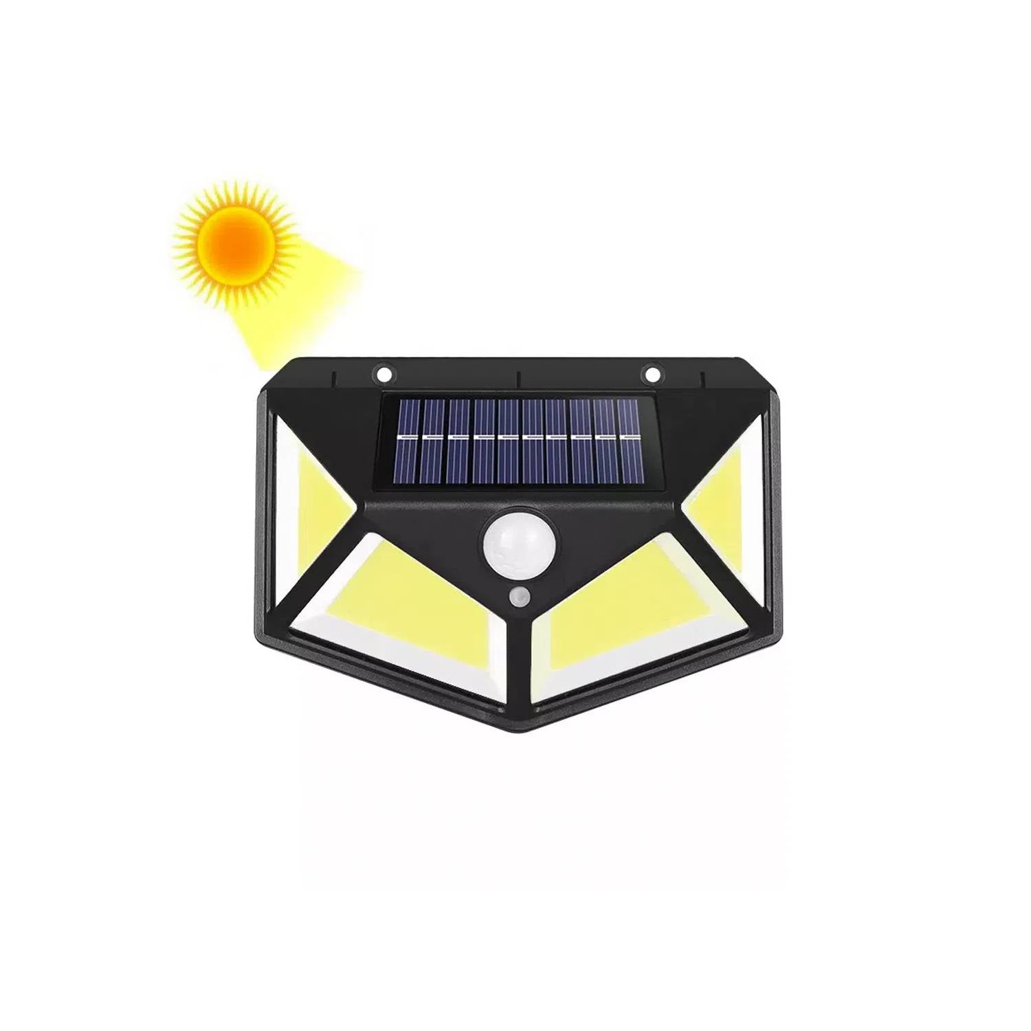 💡Luminaria Solar LED 100W - 180° - IP65 - Sensor Movimiento