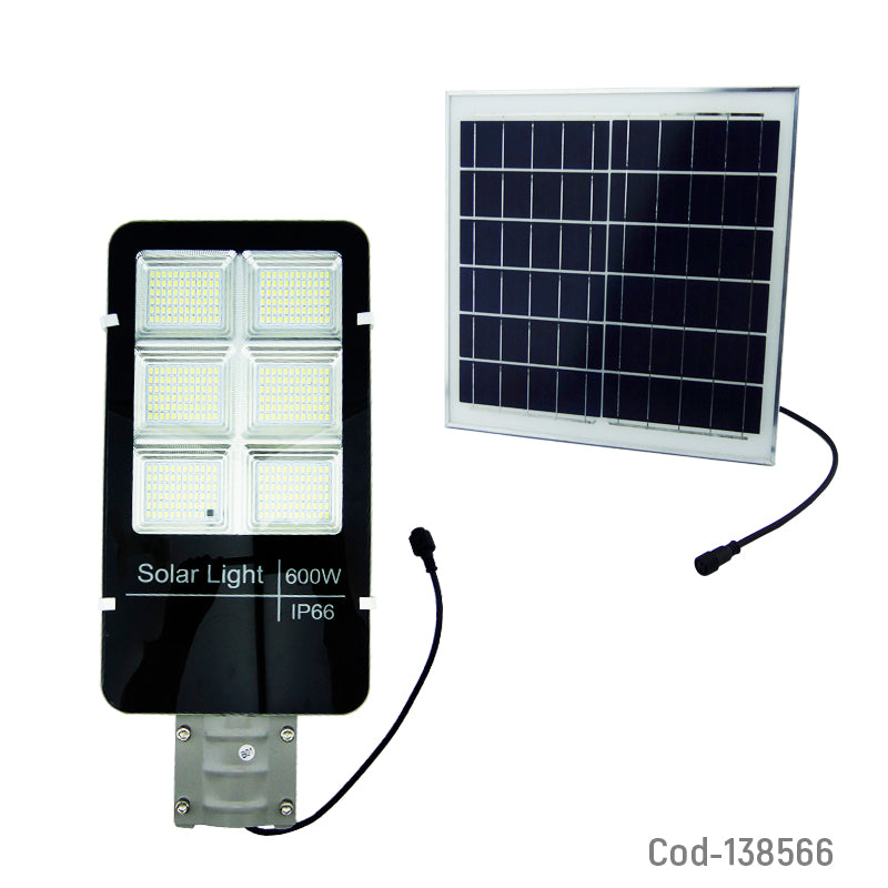 💡Luminaria solar LED 600W - 180° - IP65 + tubo + panel