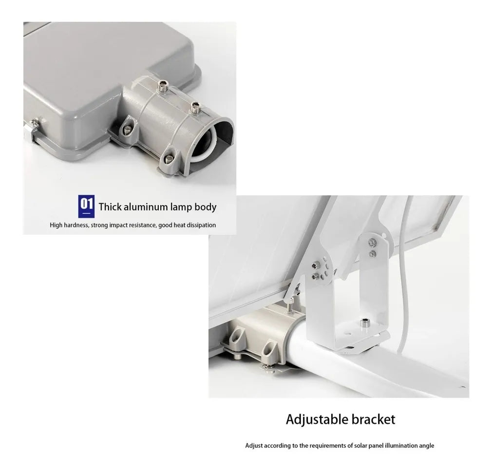 💡Luminaria solar LED 400W - 180° - IP65 + tubo + panel
